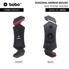 BOBO BM7 diagonal grip motorcycle phone holder rearview mirror mount bike mobile holder secure smartphone mount