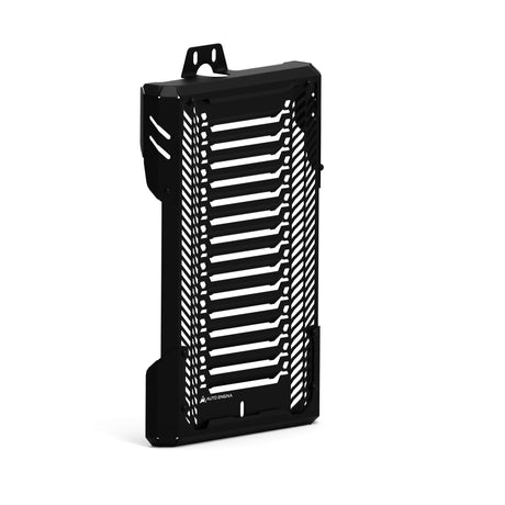 Auto Engina gloss black aluminium and mild steel radiator guard for Triumph Speed 400