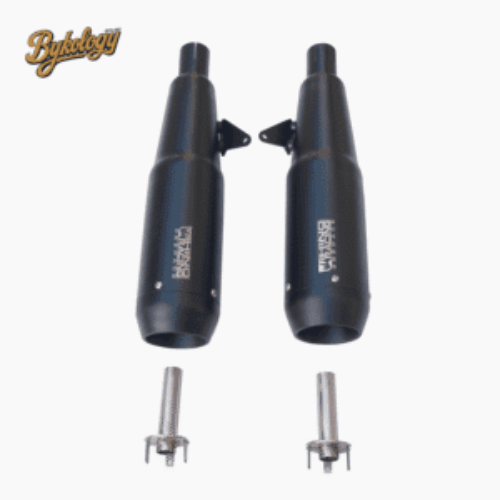 Bycology Rhino Racing Grenade V5 stainless steel exhaust for Royal Enfield Continental GT 650 in Chrome and Black Chrome