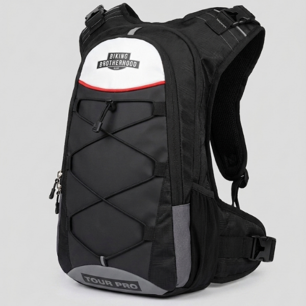 BBG TourPro 12L motorcycle backpack with 2L hydration bladder