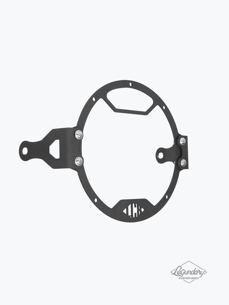 Legundary Custom Oculus headlight shield for Royal Enfield Hunter 350 black mild steel polycarbonate protector