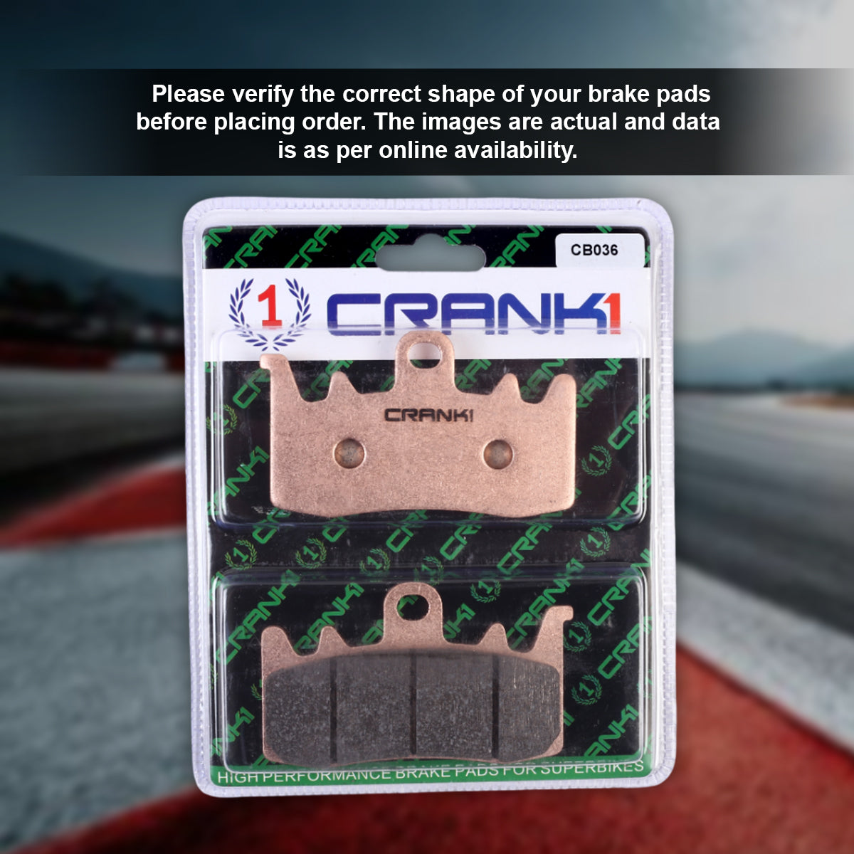CRANK1 Sintered Front Brake Pads for Ducati Monster 795 2012-2016 CB036