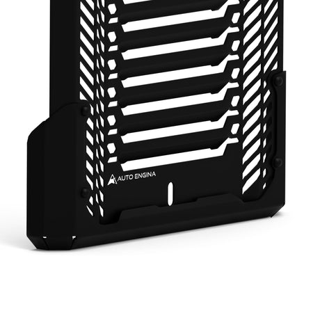 Auto Engina gloss black aluminium and mild steel radiator guard for Triumph Speed 400