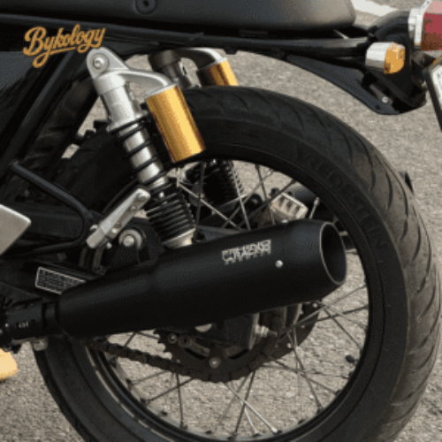 Bycology Rhino Racing Grenade V5 stainless steel exhaust for Royal Enfield Continental GT 650 in Chrome and Black Chrome