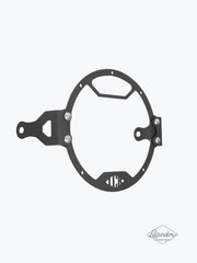 Legundary Custom Oculus headlight shield for Royal Enfield Hunter 350 black mild steel polycarbonate protector