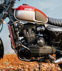 Moto Torque Crash Guard with Dual Sliders for Yezdi Scrambler