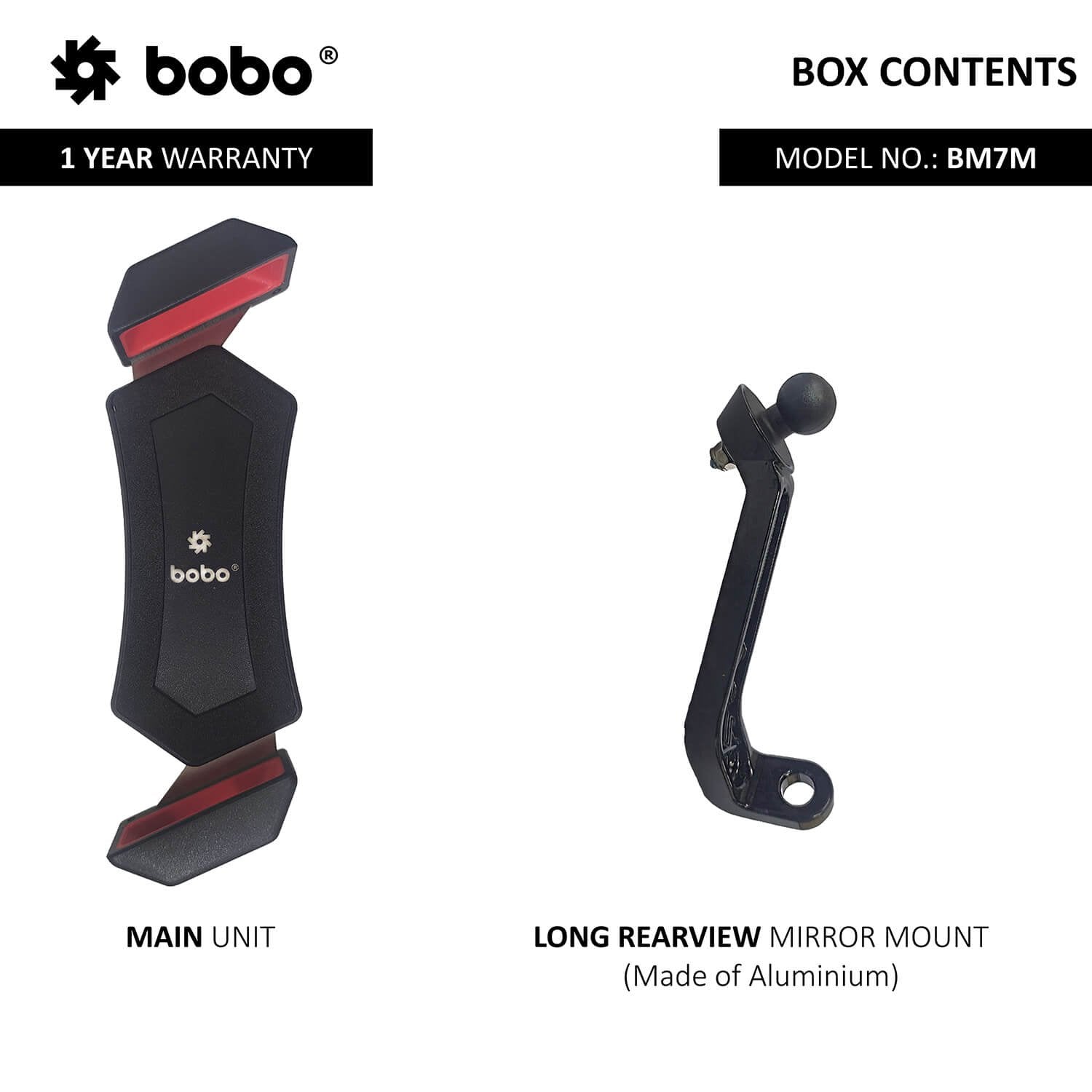 BOBO BM7 diagonal grip motorcycle phone holder rearview mirror mount bike mobile holder secure smartphone mount