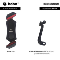 BOBO BM7 diagonal grip motorcycle phone holder rearview mirror mount bike mobile holder secure smartphone mount