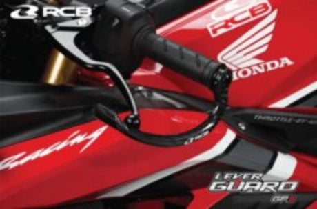 RCB GP3 black carbon fibre motorcycle lever guard set, part 01H0084B