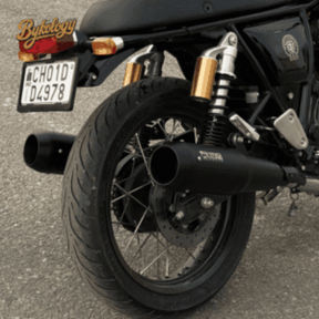 Bycology Rhino Racing Grenade V5 stainless steel exhaust for Royal Enfield Continental GT 650 in Chrome and Black Chrome