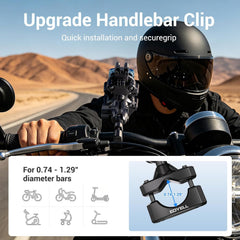 EDYELL 360 Degree Anti-Shake Motorcycle Phone Mount Holder for 5.4-6.9 Inch Smartphones