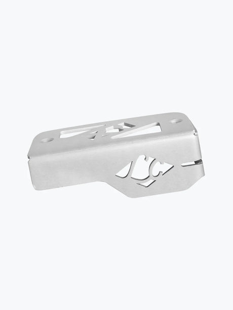Legundary Custom Tricorn front oil cap for Honda NX500 in silver aluminium, CNC-machined engine oil cover with premium finish and precise fit.