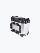 Legendary Custom Fort Knox 36L aluminium side box motorcycle pannier black and silver variants