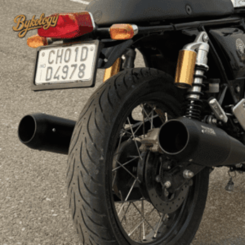 Bycology Rhino Racing Grenade V5 stainless steel exhaust for Royal Enfield Continental GT 650 in Chrome and Black Chrome