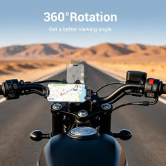 EDYELL 360 Degree Anti-Shake Motorcycle Phone Mount Holder for 5.4-6.9 Inch Smartphones