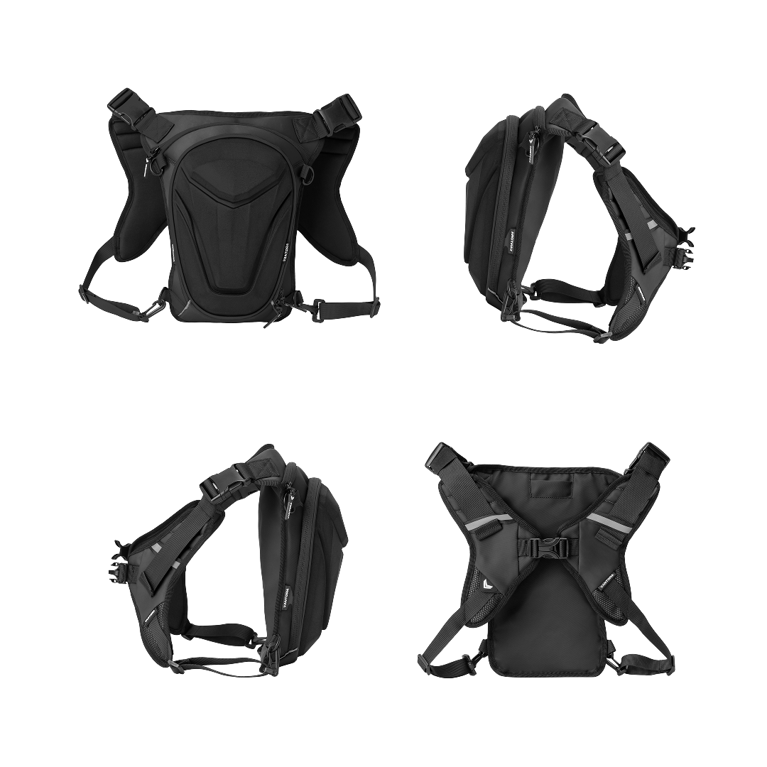 Vantora ARC 4-in-1 Travel Bag Convertible Crossbody Sling Thigh Bag Waist Pouch and Motorcycle Tank Bag
