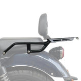 Auto Engina Top Rack with Backrest Adapter for Royal Enfield Meteor 350 with 13kg Luggage Capacity in Gloss Black