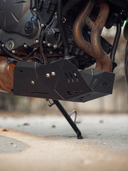 Legundary Custom Vambrace Bash Plate for Kawasaki Versys 650 Black Mild Steel Engine Sump Guard Protection