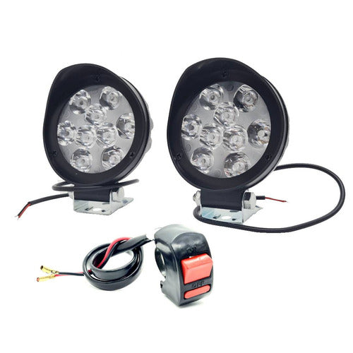 HJG Projector Angel Eyes LED Fog Light For Bike Universal For All Bike (Blue Angel Eyes, 1pc)
