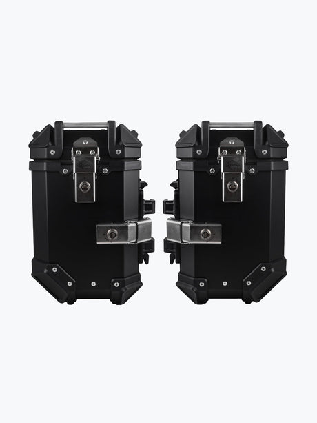 Legundary Fort Knox Series SB 36L Aluminium Motorcycle Luggage in Black & Silver – Lockable and Weatherproof