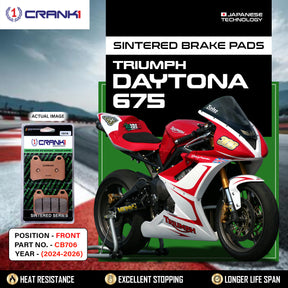 CRANK1 Sintered Front Brake Pads CB706 for Triumph Daytona 675 2024-2026 Motorcycle Brake Pads