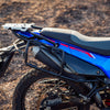 Legundary Xtruder saddle stay black installed on Hero Xpulse 210 for luggage and carrier support