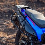 Legundary Xtruder saddle stay black installed on Hero Xpulse 210 for luggage and carrier support