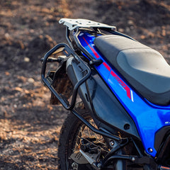 Legundary Xtruder saddle stay black installed on Hero Xpulse 210 for luggage and carrier support
