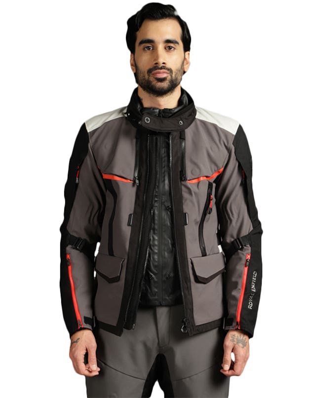 Royal Enfield Darcha Pro Class AA Riding Jacket in Black and Grey