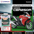 CRANK1 CB694 sintered rear brake pads for Honda CBR250R (2011-2014) premium motorcycle braking upgrade with high-performance stopping power.