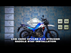 Legundary Xtruder saddle stay black installed on Hero Xpulse 210 for luggage and carrier support