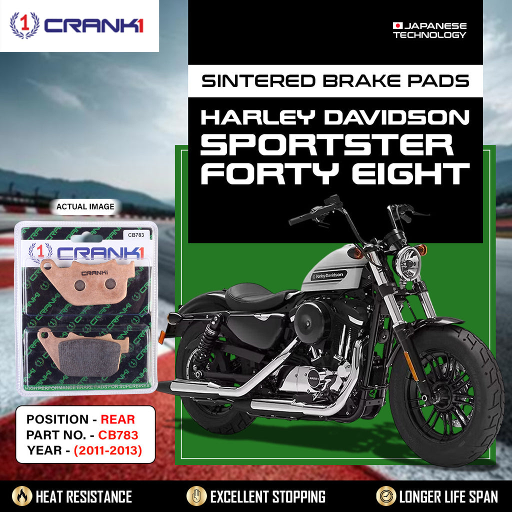 CRANK1 CB783 Sintered Rear Brake Pads for Harley Davidson Sportster Forty Eight 2011-2013 LEGUNDARY Custom