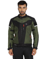 Royal Enfield Windfarer V2 Riding Jacket in Green Black and Blue