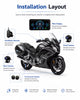 LBC Moto B3 Elite smart motorcycle display with dual 1080P cameras, TPMS sensors and remote control