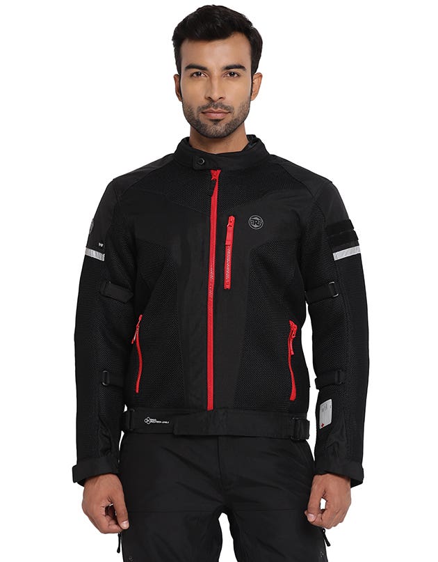 Royal Enfield Windfarer V2 Riding Jacket in Green Black and Blue