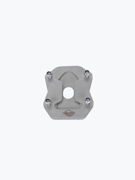 Legundary Custom side stand base SS for Hero Xpulse 200 4V brushed stainless steel extender plate