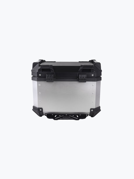 Legundary Custom Fort Knox TC 45L Aluminium Top Box Black Silver With Backrest Pad