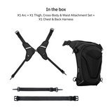 Vantora ARC 4-in-1 Travel Bag Convertible Crossbody Sling Thigh Bag Waist Pouch and Motorcycle Tank Bag