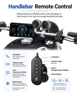LBC Moto B3 Elite smart motorcycle display with dual 1080P cameras, TPMS sensors and remote control