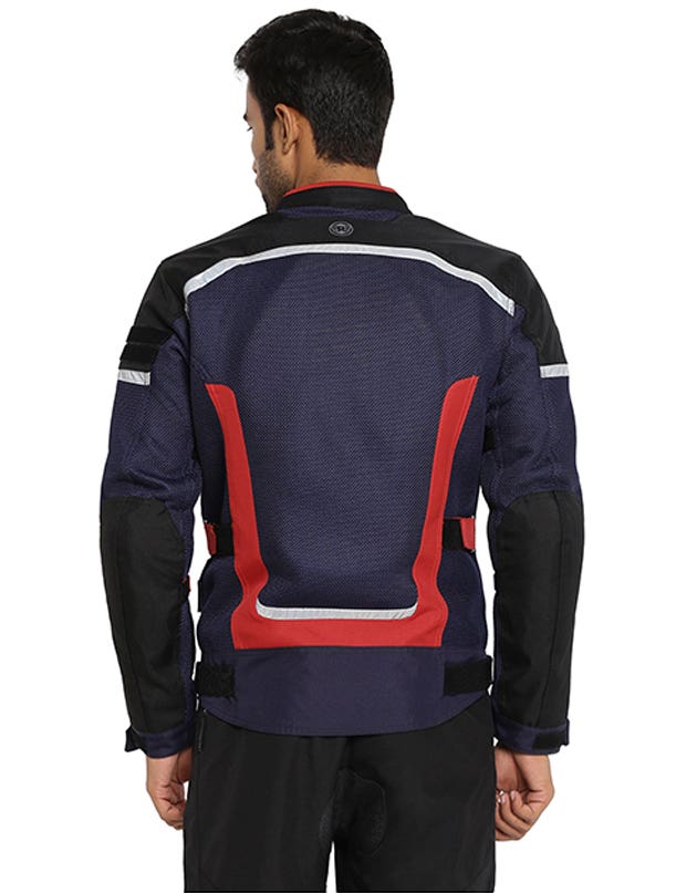 Royal Enfield Windfarer V2 Riding Jacket in Green Black and Blue