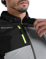 Royal Enfield Crossroader V2 Grey Neon riding jacket with CE armour