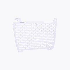 Legundary Custom Vector V2 radiator grill for Honda NX500 in silver aluminium, durable engine guard protector and heat shield with precision fit.