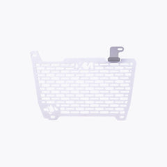 Legundary Custom Vector V2 radiator grill for Honda NX500 in silver aluminium, durable engine guard protector and heat shield with precision fit.