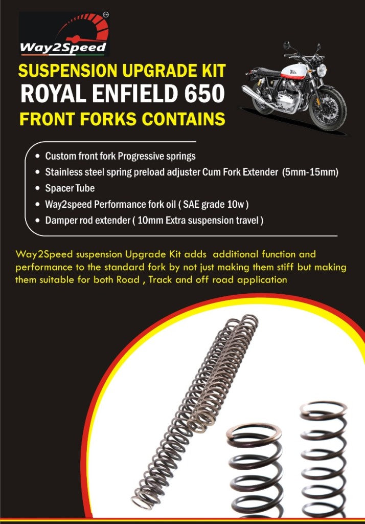 Way2Speed Royal Enfield Interceptor 650 and Continental GT 650 Front Suspension Upgrade Kit