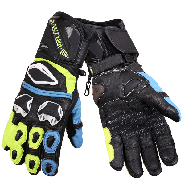BBG Snell Race Tech leather motorcycle riding gloves with TPU protection
