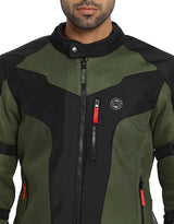 Royal Enfield Windfarer V2 Riding Jacket in Green Black and Blue