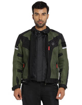 Royal Enfield Windfarer V2 Riding Jacket in Green Black and Blue