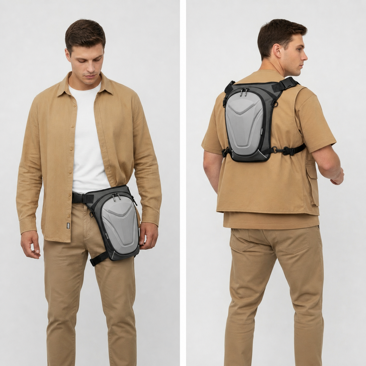Vantora ARC 4-in-1 Travel Bag Convertible Crossbody Sling Thigh Bag Waist Pouch and Motorcycle Tank Bag