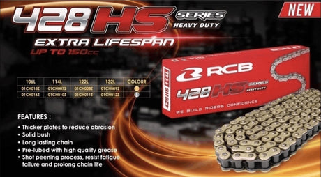 RCB HS HD Series 428 gold ring chain 132 links 01CH009Z