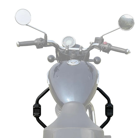 Auto Engina 27mm Crash Guard and Leg Guard for Royal Enfield Meteor 350 with Built-In Polyamide Sliders in Textured Black